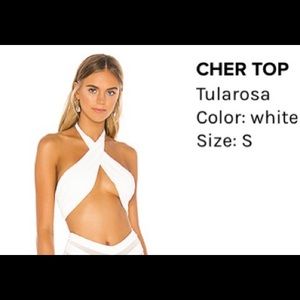 White tularosa cher bathing suit top